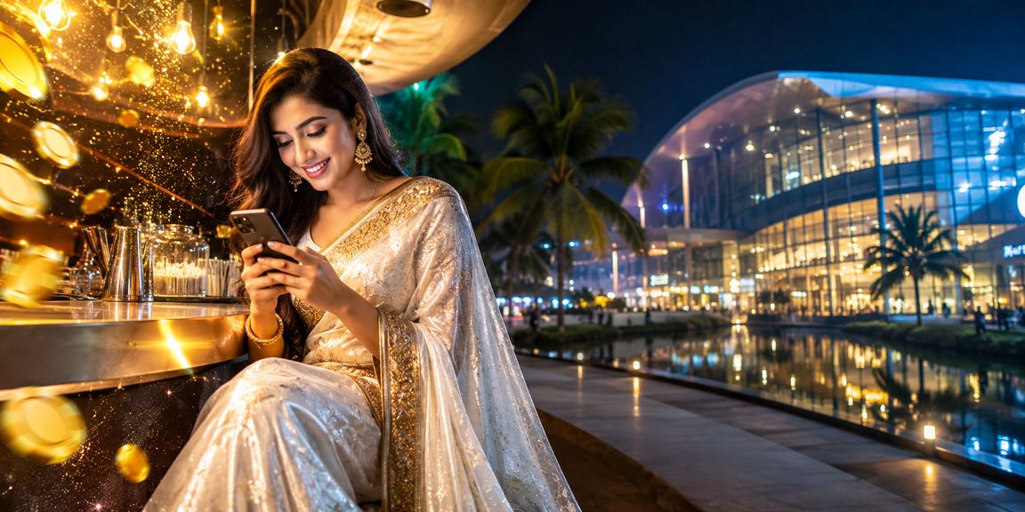 ঢাকায় শাড়ি পরিহিত নারী মোবাইলে 470 ক্যাসিনো দায়িত্বশীলভাবে উপভোগ করছেন
